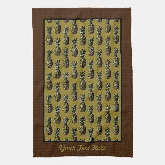 Pineapple Kitchen Towel - Optional Personalisation (Vertical)