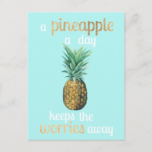 Pineapple Life Quote Postcard (Front)