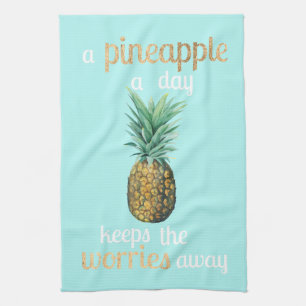 Pineapple Life Quote Tea Towel