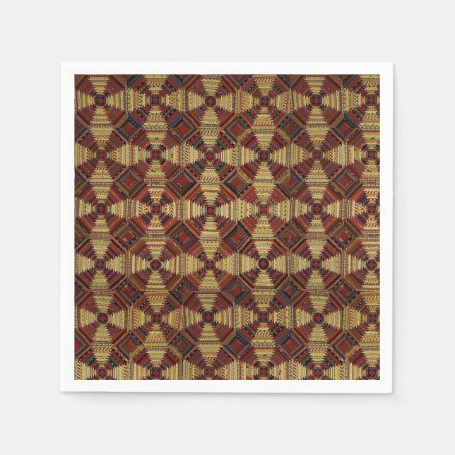 Pineapple Log Cabin Patchwork Design Napkin (Front)