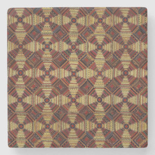 Pineapple Log Cabin Patchwork Design Stone Coaster