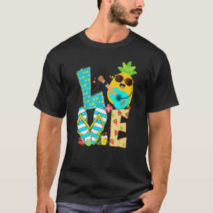 Pineapple Love Lunch Lady Hello Summer Vibes T-Shirt
