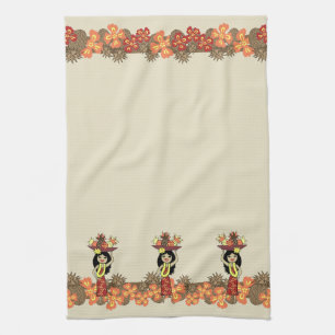 Pineapple Luau Band Hawaiian Kitchen Towel