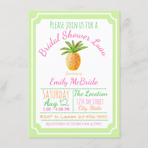 Pineapple Luau Bridal Shower Invitation