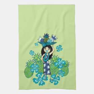 Pineapple Luau Hawaiian Kitchen Towel