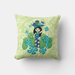 Pineapple Luau Hawaiian Square Pillows