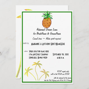 Pineapple Luau Rehearsel Dinner Invitation