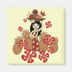 Pineapple Luau Tropical Magnets