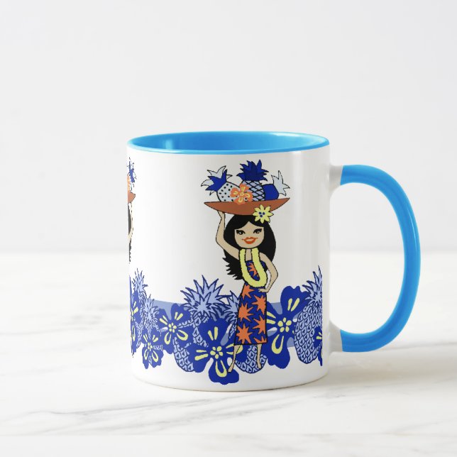 Pineapple Luau Tropical Mugs (Right)