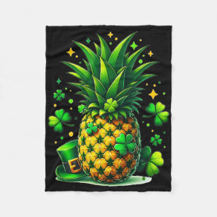 Pineapple Lucky Funny Paddys Shamrock Fruit St. Pa Fleece Blanket