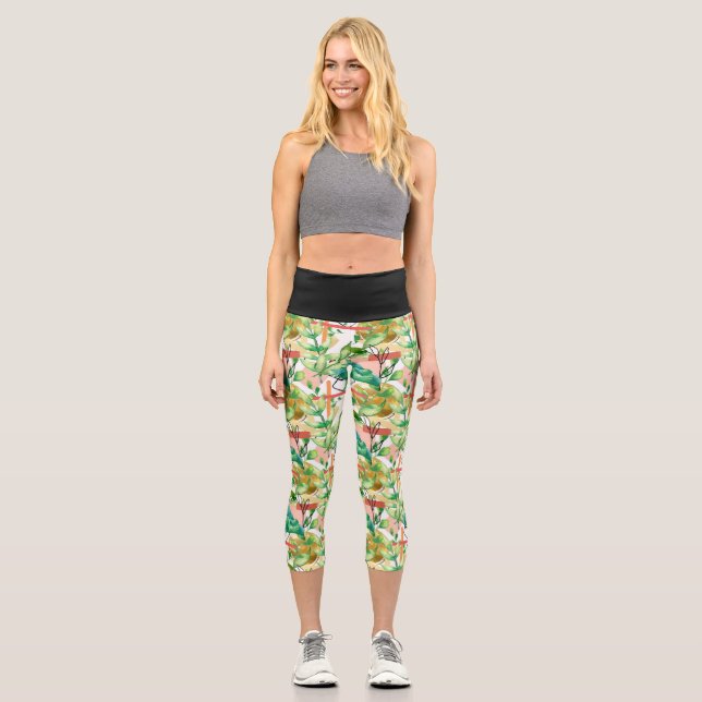 pineapple magic pattern capri leggings (Front)