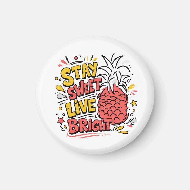 Pineapple Magnet | Cute Tropical Fridge Magnet (Front)