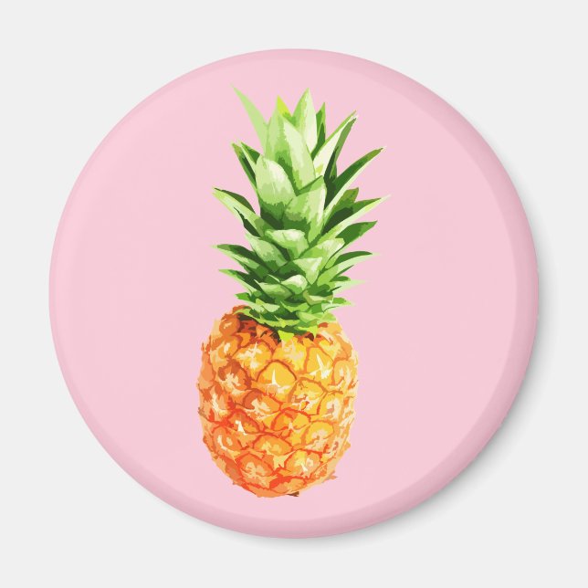 Pineapple Magnet, pink version, summer Magnet (Front)