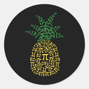 Pineapple Math Pi Day Mathematics Teacher Geek Ner Classic Round Sticker