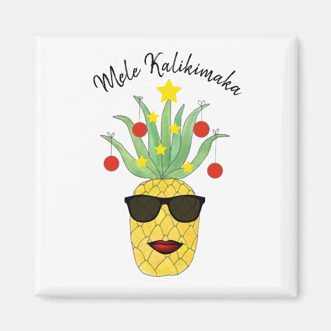 Pineapple Mele Kalikimaka Magnet (Front)