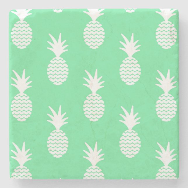 Pineapple Mint Pattern 2 Stone Coaster (Front)