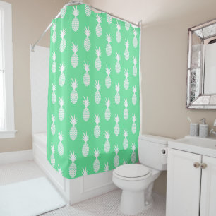 Pineapple Mint Pattern Shower Curtain
