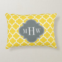 Pineapple Moroccan #5 Charcoal 3 Initial Monogram