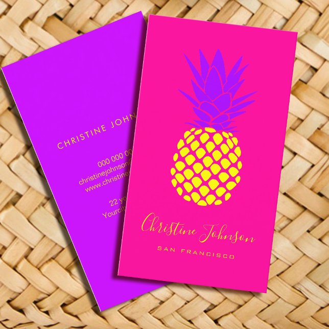 pineapple neon colours business card (Creator Uploaded)