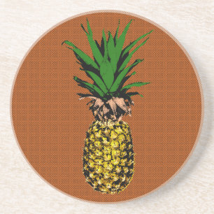 Pineapple Newsprint Coaster