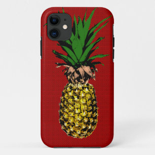 Pineapple Newsprint Image iPhone 11 Case