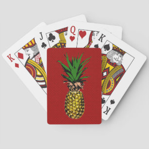 Pineapple Newsprint Image  Playing Cards