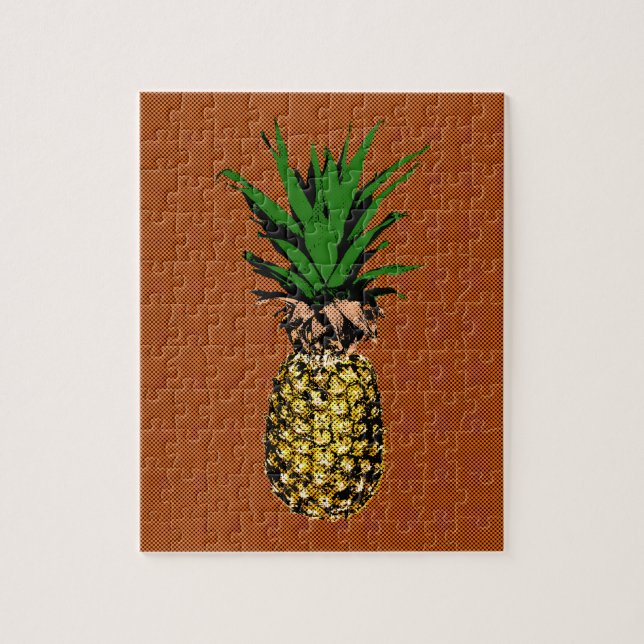 Pineapple Newsprint Jigsaw Puzzle (Vertical)