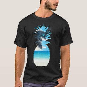 Pineapple On A Beach Cool Tropical Fruit Tee chick