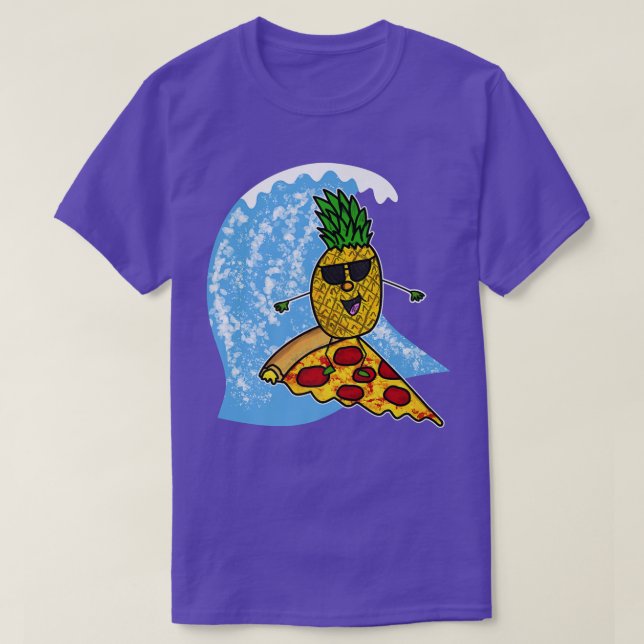 Pineapple On Pizza Surfing Surfers Summer Vacation T-Shirt (Design Front)