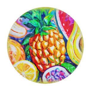 Pineapple Orange Banana Fruits. Buy Now Cutting Board