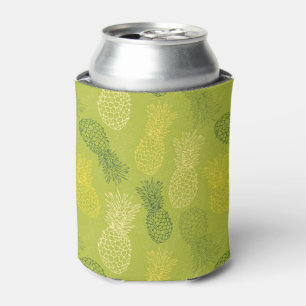 Pineapple Outline Pattern on Green Can Cooler
