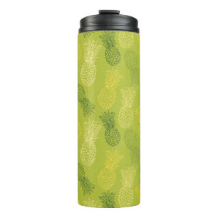 Pineapple Outline Pattern on Green Thermal Tumbler