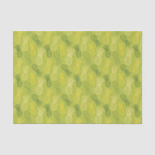 Pineapple Outline Pattern on Green Tissue Paper