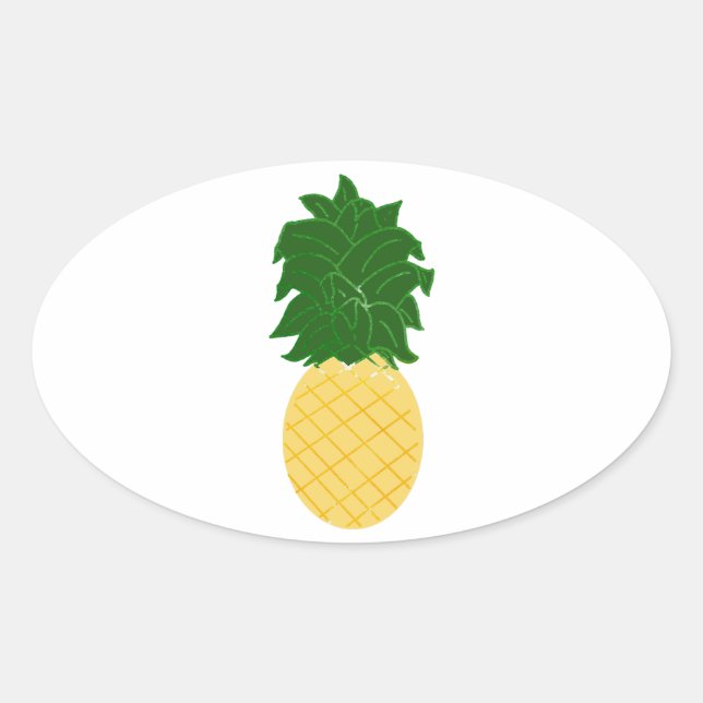 Pineapple Oval Sticker (Front)