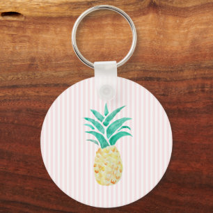 Pineapple Painting Luau Party Key Ring