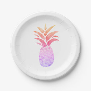 Pineapple Painting Tropical Paper Plate