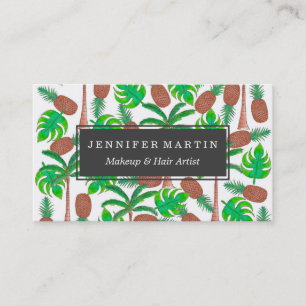 Pineapple Palm Trees and Tropical Summer Leaves Business Card
