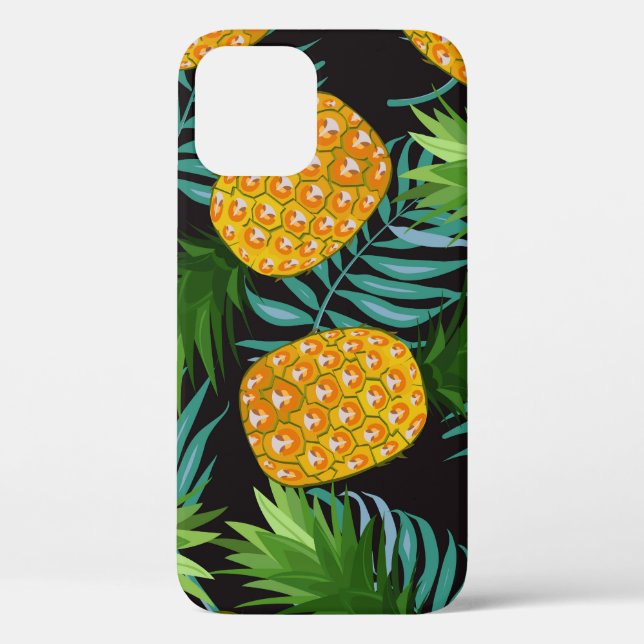 Pineapple Palms Black Tapestry Case-Mate iPhone Case (Back)
