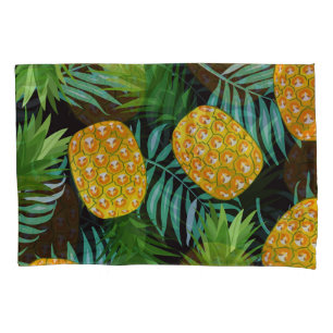 Pineapple Palms Black Tapestry Pillowcase