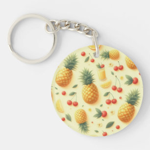Pineapple Parade (customisable) Key Ring