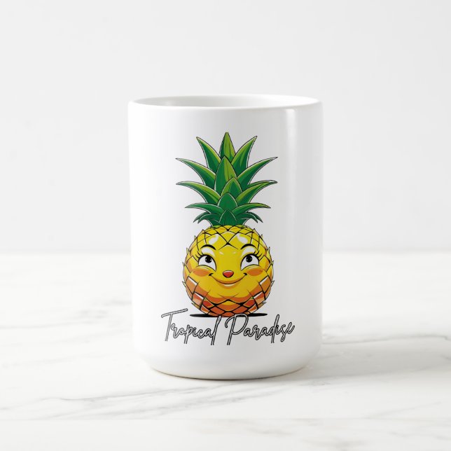 Pineapple Paradise Tropical Graphic Coffee Mug (Center)