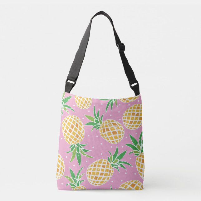 Pineapple Paradise: Tropical Pattern Crossbody Bag (Front)