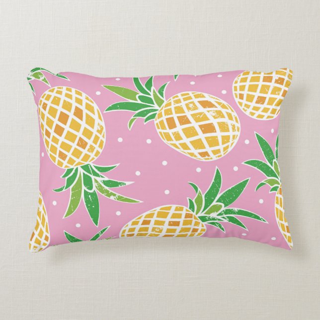 Pineapple Paradise: Tropical Pattern Decorative Cushion (Front)