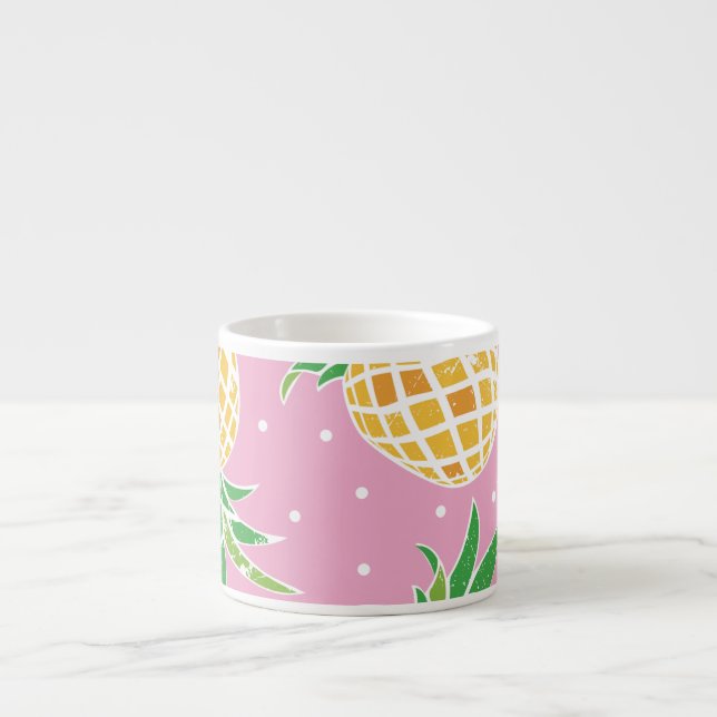 Pineapple Paradise: Tropical Pattern Espresso Cup (Front)