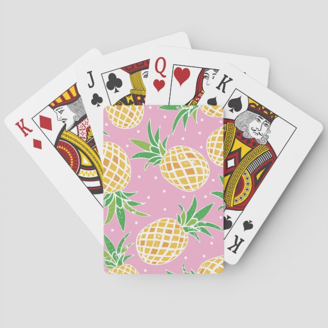 Pineapple Paradise: Tropical Pattern Playing Cards (Back)