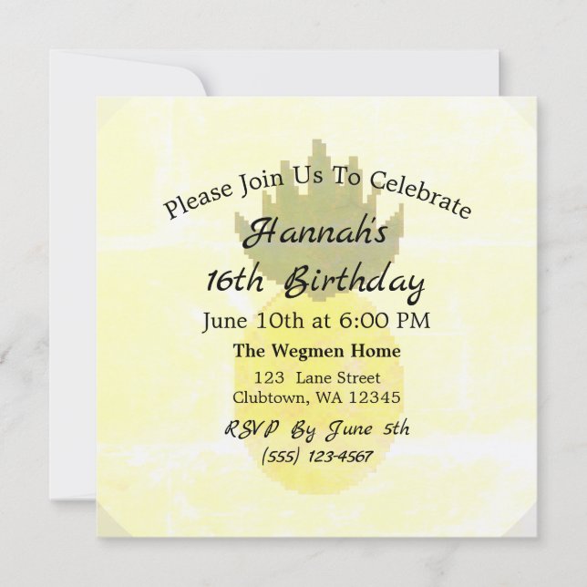 Pineapple Party Invitation (Front)