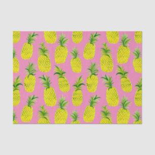Pineapple Party Watercolor Pink Green Gift Tissue Paper