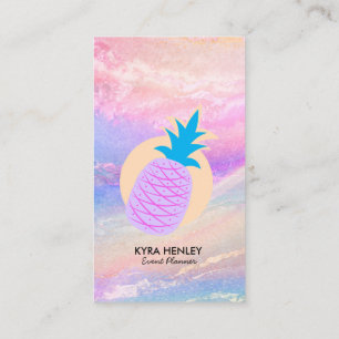 Pineapple Pastel Holographic Any Service Business Card