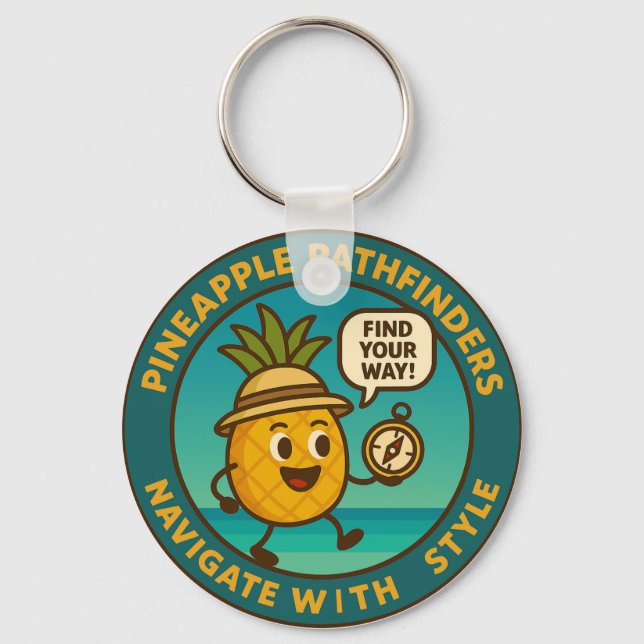 Pineapple Pathfinders Navigate With Style Key Ring (Front)
