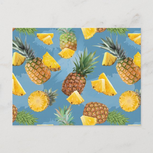 Pineapple Pattern 2 Holiday Postcard (Front)